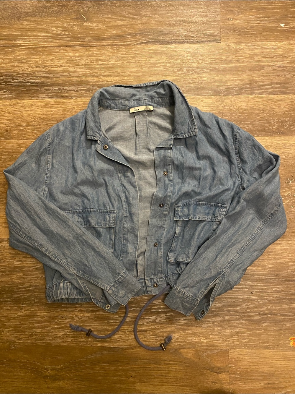 Dex - Blue Women's Drawstring Bomber Jacket
